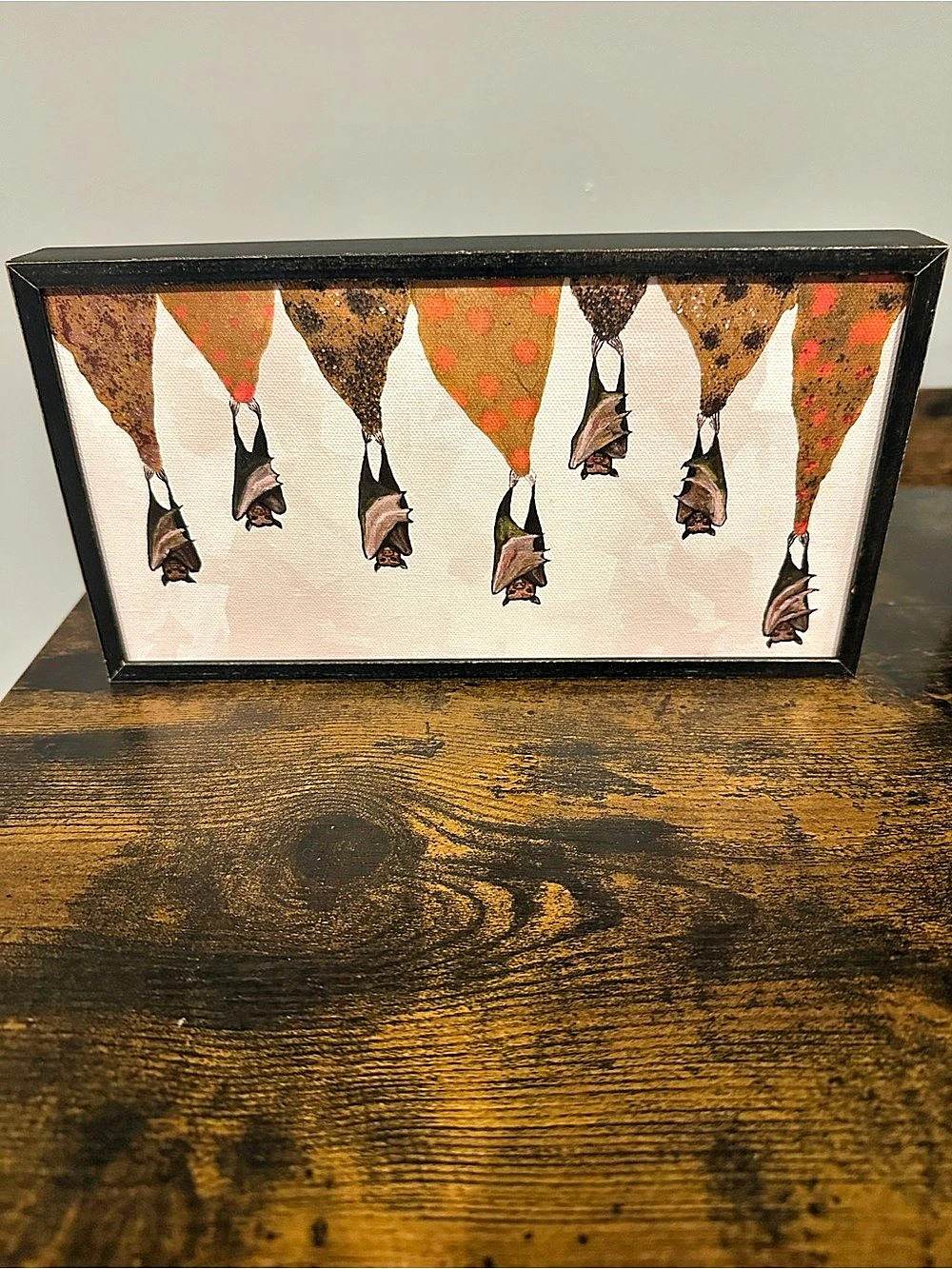 Cedar Chest A195481 Framed Bat Print Brown & Cream